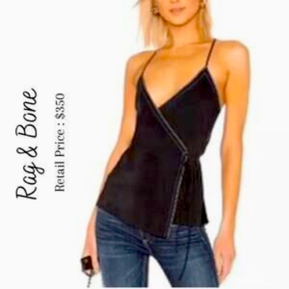 Rag & Bone Silk Tie Waist Top
